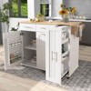 Bella Depot 43.3" Kitchen Island with Drop Leaf, Rolling Kitchen Cart on Wheels with 3 Tier Pull Out Cabinet, Drawers for Kitchen - 2 of 4
