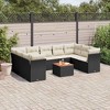 vidaXL Garden Sofa Set Black PE Rattan 10 Piece Set Garden Sofa Set - 2 of 4