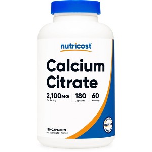Nutricost Calcium Citrate (2,100mg) 180 Vegan Capsules - GMO-Free, Gluten-Free, 60 Servings - 1 of 4