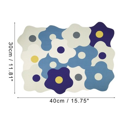 Blue and White Floral Diatomaceous Dish Drying Mat