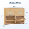 Rattan Shoe Storage Cabinet with 4 Flip Drawers, Free Standing Wooden Shoe Storage Organizer Cabinet - 2 of 4