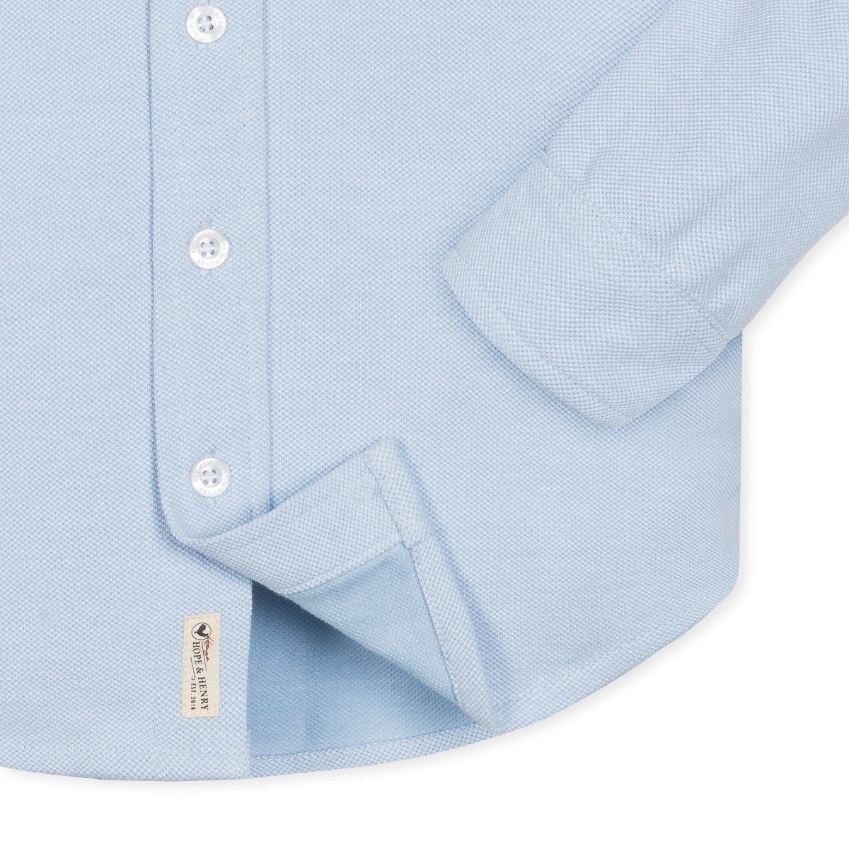 Hope & Henry Boys' Long Sleeve Pique Button-Down Shirt, Kids - thumbnail 6