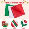 Joyfy 72 Sheets Glitter Tissue Paper for Gift Bags - Red, Green, White for Gift Wrapping, 20" x 20" Christmas Paper for DIY Craft Decor - 3 of 4