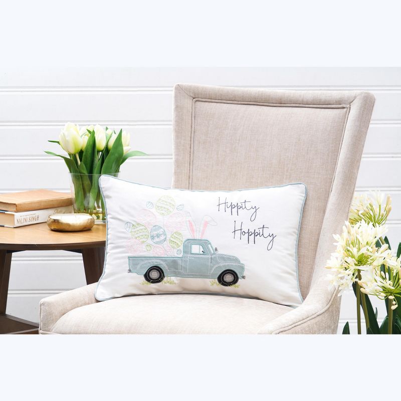 C&F Home 13" x 20" Hippity Hoppity Easter Truck Spring Embroidered Throw Pillow, 4 of 5