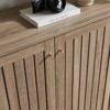 SKRAN Shoe cabinet storage cabinet entryway cabinet with two doors slat style vented doors metal knob handle four shelves Dark Taupe color - 4 of 4