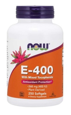 Vitamin E-400 With Mixed Tocopherols by Now Foods  -  250 Softgel