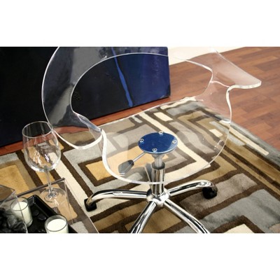 Clear Acrylic Adjustable Swivel Office Chair with Chrome Base
