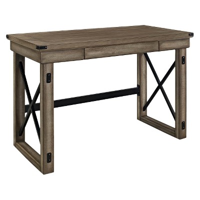 Hathaway Wood Writing Desk with Drawers Rustic Gray - Room & Joy