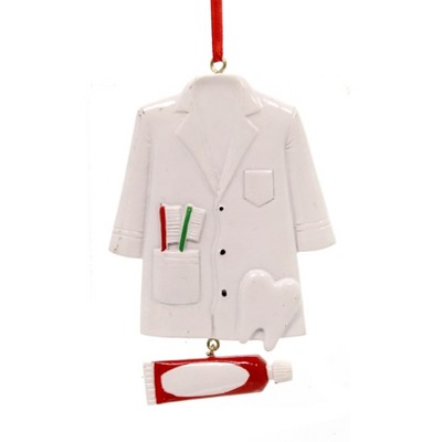 Holiday Ornaments 3.5" Dentist Coat Ornament Toothpaste Brush  -  Tree Ornaments