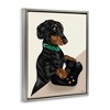 Stupell Industries Gamer Dachshund Dog Floating Frame Canvas Art, Gray, 25" x 31" - 2 of 4