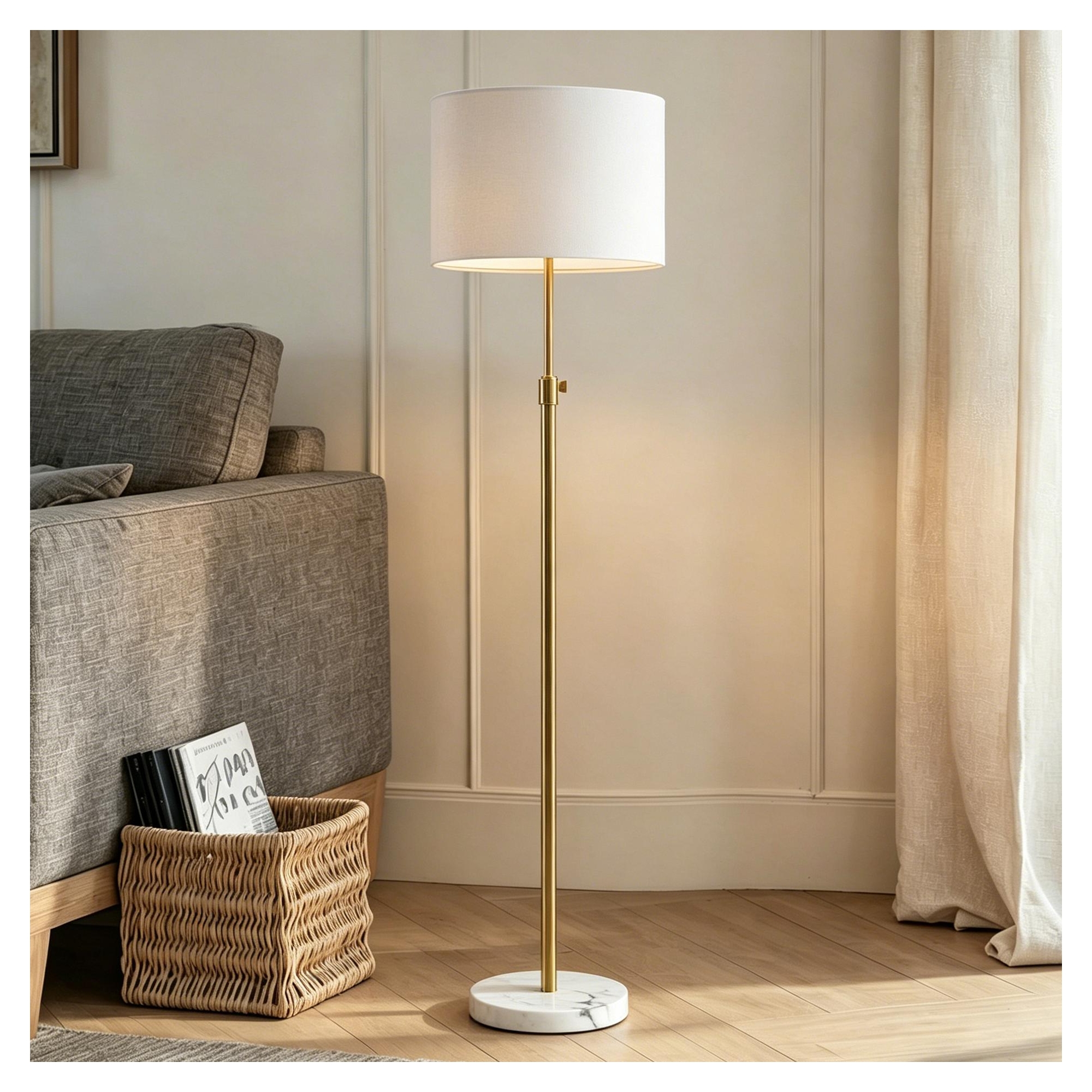 Maxax 67" Adjustable Gold Marble Floor Lamp,Dimmable Modern Standing Lamp for Living Room Bedroom Office,Bulb Not Included