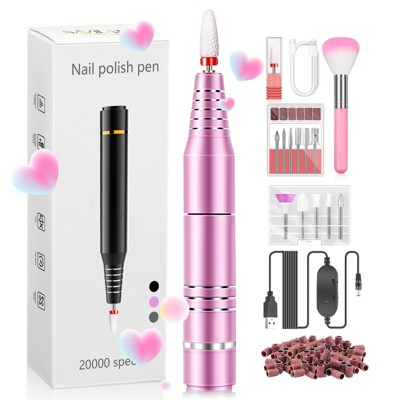 SAVILAND Electric Nail Drill: Ultra Quiet Low &Vibration Electric Nail File with 12 Nail Drill BitsRose. (Rose)