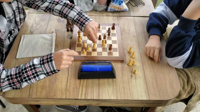 WE Games Classic Staunton Wood Chess Set, Wood Board 15 in., 3.75 in. King, 2 of 9, play video