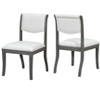 Set of 2 Dining Chair Upholstered Dinner Chair Armless Chairs with Padded Seat, Solid Hardwood Frame - Modernluxe - 2 of 4