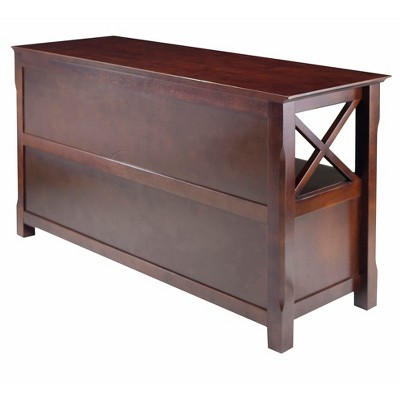 Transitional Cappuccino Brown 44" TV Stand with Cabinet Storage