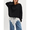 Women's V Neck Sweaters Long Sleeve Oversized Loose Pullover Ribbed Knit Sweater Tops - 2 of 4