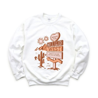 Simply Sage Market Women's Graphic Sweatshirt Wild West Distressed