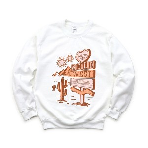 Simply Sage Market Women's Graphic Sweatshirt Wild West Distressed - 1 of 4