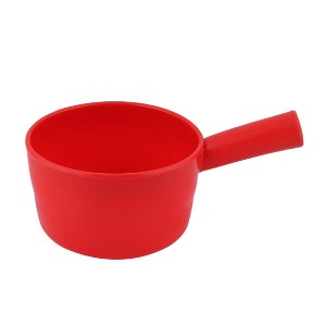 Unique Bargains Plastic Round Home Kitchen Nonslip Ladle Water Dipper Red 10.6" x 6.7" x 3.5" 1 Pc - 1 of 4