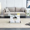 NicBex Modern Fashionable Rectangular Coffee Table with Tempered Glass Top,Special Shape Design MDF Base,Center Table for Living Room - 3 of 4