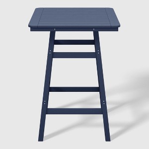 WestinTrends Malibu 30" All Weather HDPE Outdoor Patio Square Counter Height Bistro Table with Umbrella Hole - 1 of 4