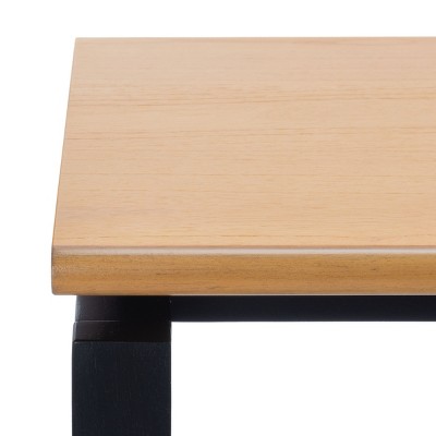 Industrial Black and Natural Wood Writing Desk