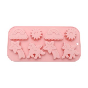 Unique Bargains Candy Moulds 8-Cavity Unicorns Rainbow Comet Candy Mould Hand Wash 8.5"x4.17"x0.71" 1 Pc - 1 of 4