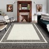 Indoor Modern Bordered Solid Color Area Rugs Ultra Soft Washable Low Pile Non Slip Carpet for Living Room Bedroom Thin Floor Mat - 4 of 4