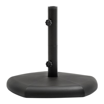 62.61lbs Outdoor Concrete/Cement Filled Pentagonal Umbrella Base for Market Umbrella with 2 Wheels and 2 Locks Black - Crestlive Products