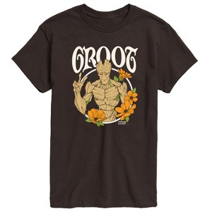 Men's - Marvel - Guardians of the Galaxy Groot Peace Flowers Short Sleeve Graphic T-Shirt - 1 of 4