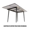 Extendable MDF Marble-Print Square Dining Table, Industrial Kitchen & Dining, Tapered Metal Legs - 3 of 4