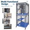 Outdoor Cat Enclosure 68", Walk-in Cattery with Window and Bridge, Waterproof Patio Cat Playpen with Scratching Post, Grey - 4 of 4