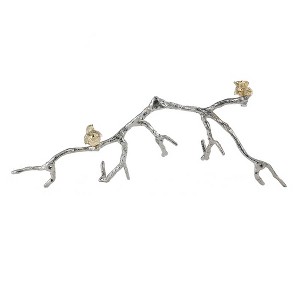 Alvada Wall Accent Nickel - A&B Home: Aluminum Art Deco Style, Horizontal Wall Art with Bird Motif - 1 of 4