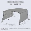 4 Bow Bimini Top Boat Cover with 1" Aluminum Alloy Frame, 600D Marine Grade Fabric, Adjustable Rear Support Poles, Zippered Storage Boot & Heavy Duty - 4 of 4