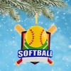 Polarx 3.5 Inch Softball Shield Christmas Tree Ornament , Christmas Decor Softball Bats Field (1PC) - 2 of 4