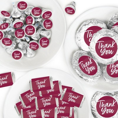 Big Dot of Happiness Burgundy Elegantly Simple - Guest Party Favors Candy Favor Sticker Kit - 304 Pieces