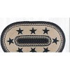 Earth Rugs Black Stars Oval Rug – 27"x45" Braided Jute Patch Mat with Country Americana Primitive Design - 2 of 3