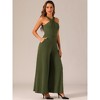 Allegra K Women's Cross Neck Sleeveless Wide Leg Full Length Romper Jumpsuits - 4 of 4