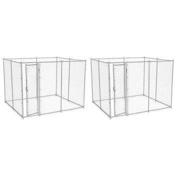 Lucky Dog 10 x 5 x 6" Heavy Duty Outdoor Chain Link Dog House Kennel (2 Pack)