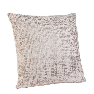 Gulches Ultra-Chic Lyra Throw Pillow - White/Gold, Handmade Cotton, Grid Pattern, Zippered Removable Cover, Plush Polyester Insert - 1 of 4
