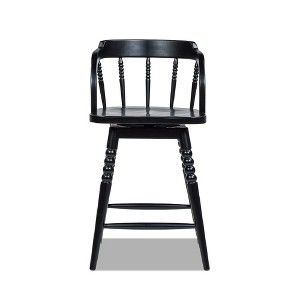 Jennifer Taylor Home Breda 25.5" Turned Bubble Spindle Low-Back Wood Counter Stool, Black - 1 of 4