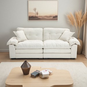 84" Chenille Deep-Seat 2-Seater Sofa with Pillows - 1 of 4