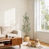 4/5/6/7FT Artificial Olive Tree, Faux Silk Plant with Natural Wood Trunk, Lifelike Fruits, Imitation Ceramic Planter & Green Moss for Home Office - 4 of 4