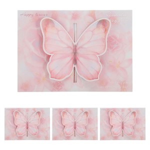 Unique Bargains Greeting Cards Butterfly Pattern for All Occasion 4 Pcs - 1 of 4