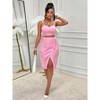 Mocamel Pink Strap Small Decorative Top With Buttons Design Skirt 2 Piece Set, Urban Fashion Beauty Style - 4 of 4