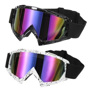 Unique Bargains Windproof Mountaineering Sky Diving Skiing Dirt Bike Goggle 2 Pcs - 1 of 4