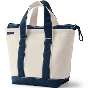 Lands' End Zip Top Canvas Tote Bag - 1 of 4