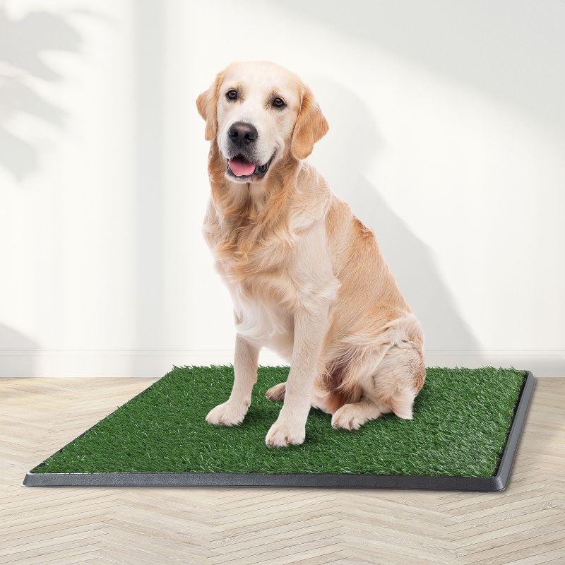 Artificial Grass Puppy Pee Pad for Dogs and Small Pets - 20x30 Reusable 3-Layer Training Potty Pad with Tray - Dog Housebreaking Supplies by PETMAKER, 3 of 8