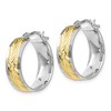 Black Bow Jewelry 10k White Gold & Yellow Rhodium Diamond Cut Round Hoop Earrings, 18mm - 2 of 4