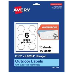Avery Outdoor Waterproof Labels, 2-1/2" x 2-57/64" Hexagon - 1 of 4
